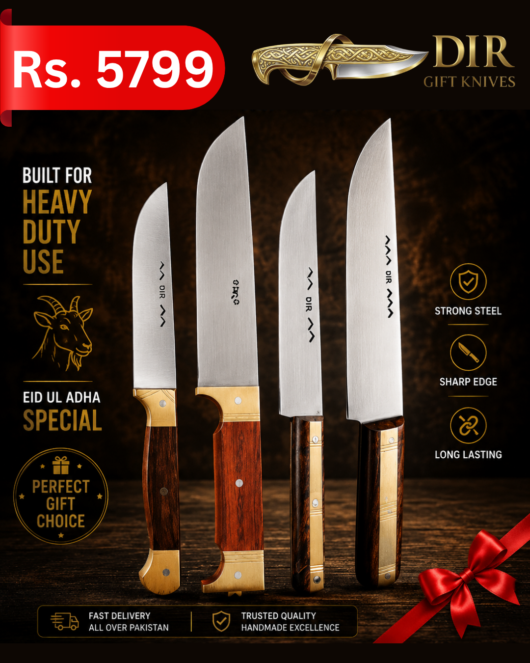 Professional Kitchen Knife Set (4 Pieces)